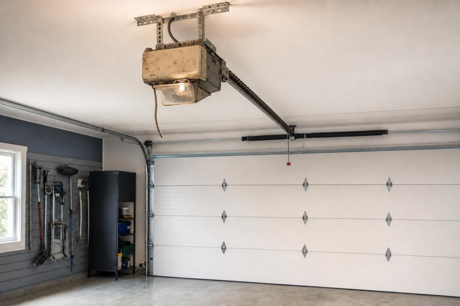 Belt-drive smart opener installed in Pine Ridge, before