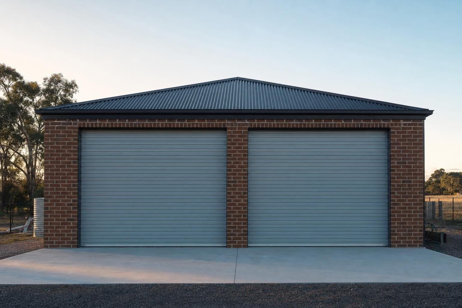 Rolling steel workshop doors in Stonebridge, after